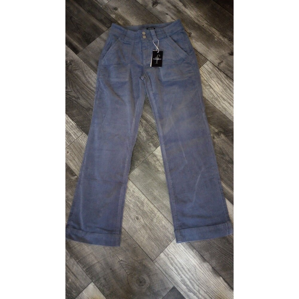 Flamingals Women's M (about sz 8) Gray Corduroy Flare Leg Pants, NWT